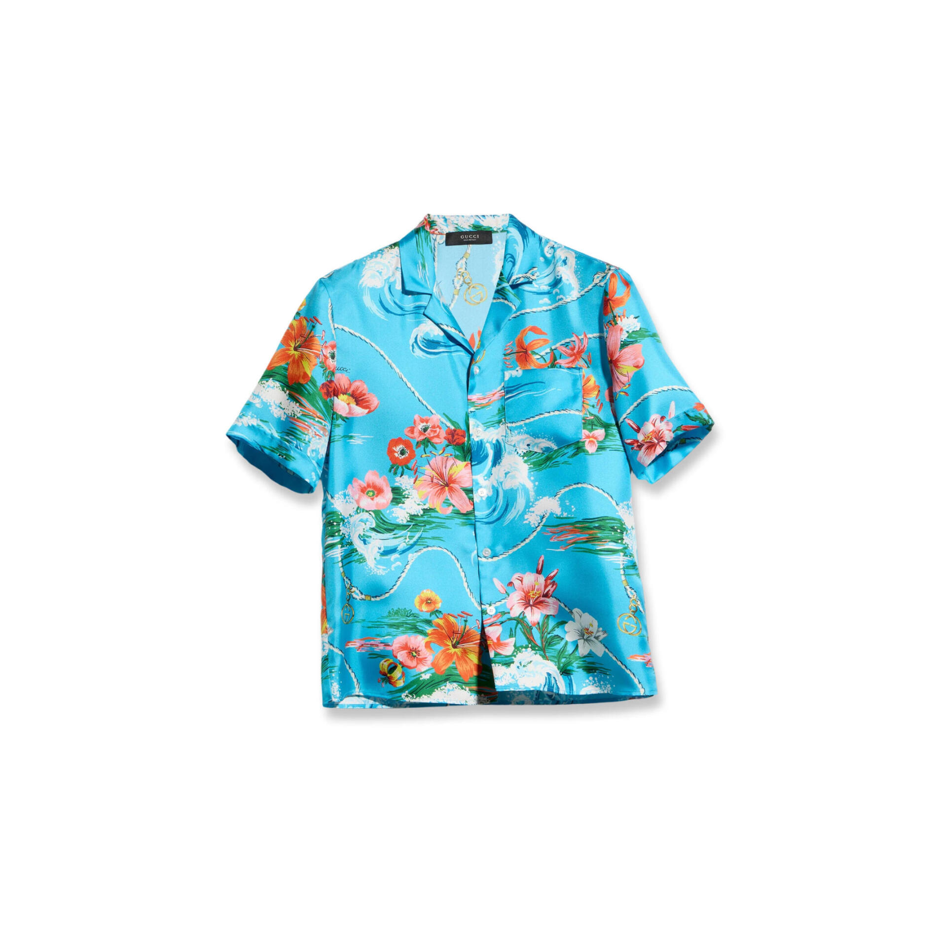 GUCCI PRINTED SILK TWILL BOWLING SHIRT 864366